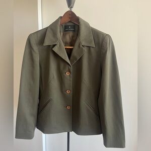 Jheri Richards Women’s Blazer 100% Wool Jacket Lined Olive 🫒 Green Sz 8 $250+